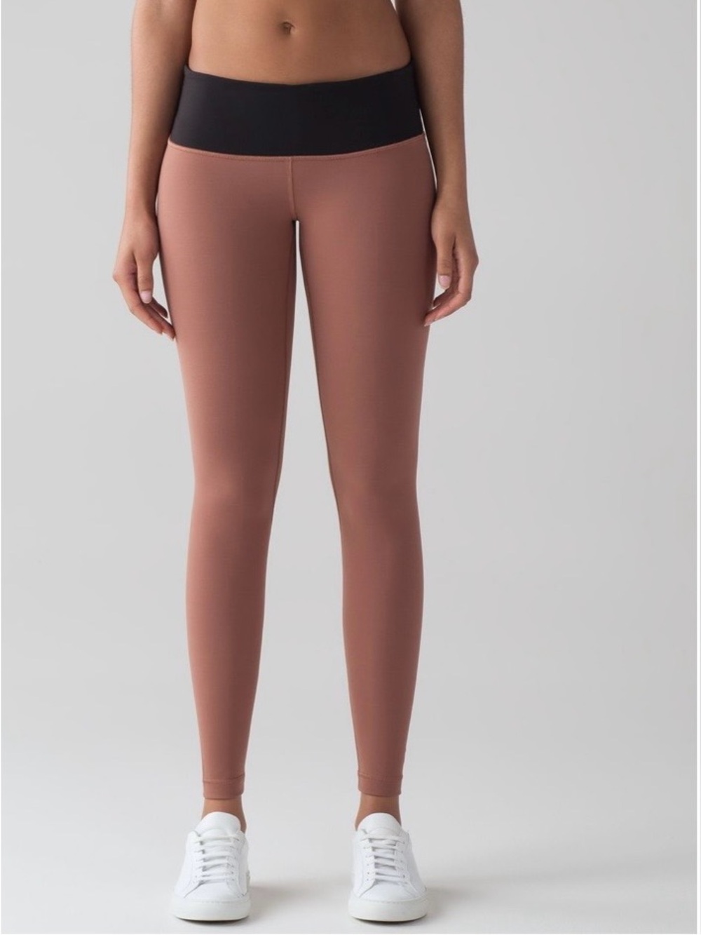 lululemon athletica High-Rise Leggings in Dusty Rose with Black Waistband